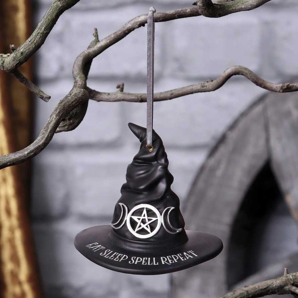 Nemesis Now - Eat Sleep Spell Repeat Hanging Ornament 9cm Boule de Noël - Noir